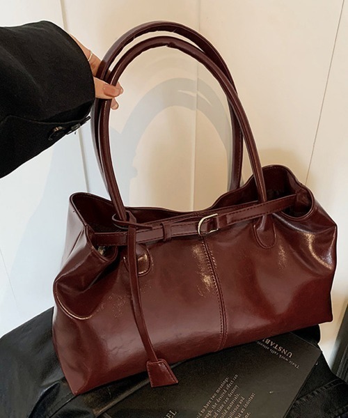 Miniministore(ミニミニストア)の「オイルワックス風合皮トートバッグ肩掛け鞄(トートバッグ・レディース・ブラウン/キャメル/ワインレッド/ブラック・FREE)」の5枚目の写真