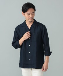 BEAMS F | リネン ソリッド オープンカラーシャツ(シャツ/ブラウス)