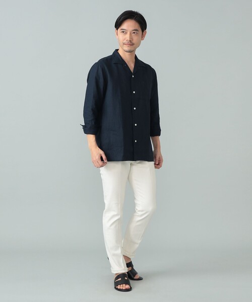 BEAMS F(ビームスエフ)の「リネン ソリッド オープンカラーシャツ(シャツ/ブラウス・メンズ・ホワイト/ライトグレー/ネイビー/ロイヤルブルー・SMALL/MEDIUM/LARGE/X-LARGE)」の18枚目の写真