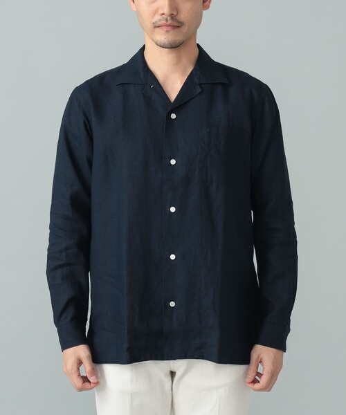 BEAMS F(ビームスエフ)の「リネン ソリッド オープンカラーシャツ(シャツ/ブラウス・メンズ・ホワイト/ライトグレー/ネイビー/ロイヤルブルー・SMALL/MEDIUM/LARGE/X-LARGE)」の19枚目の写真