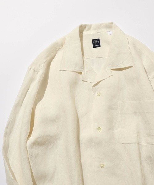 BEAMS F(ビームスエフ)の「リネン ソリッド オープンカラーシャツ(シャツ/ブラウス・メンズ・ホワイト/ライトグレー/ネイビー/ロイヤルブルー・SMALL/MEDIUM/LARGE/X-LARGE)」の2枚目の写真
