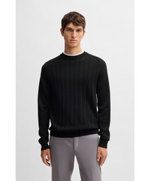 BOSS | ウールブレンド レギュラーフィットセーター ストライプニット(ニット/セーター)