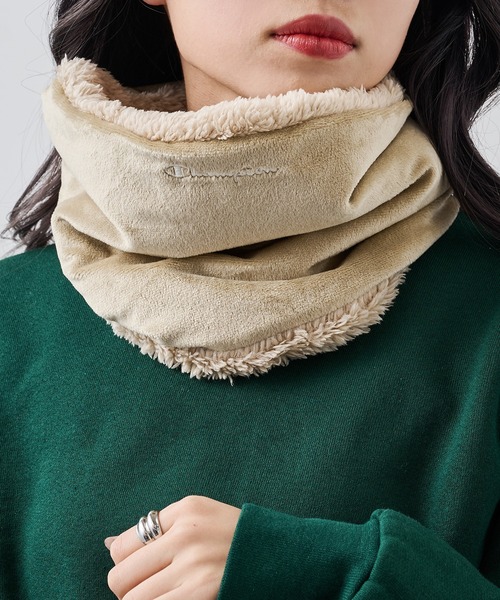 Champion】788-0122 ベロア調ボアネックウォーマー（ネックウォーマー