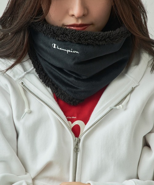 Champion】788-0122 ベロア調ボアネックウォーマー（ネックウォーマー