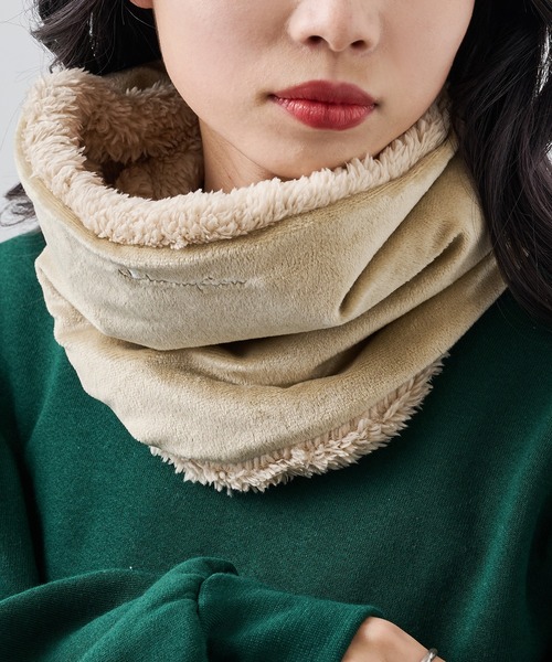 Champion】788-0122 ベロア調ボアネックウォーマー（ネックウォーマー