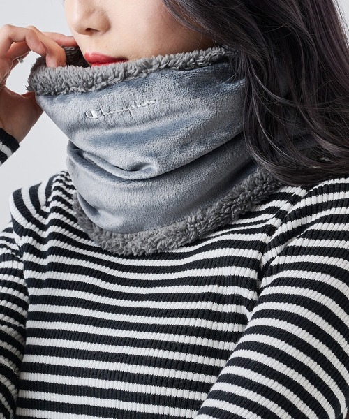 Champion】788-0122 ベロア調ボアネックウォーマー（ネックウォーマー