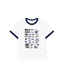 ロゴアセンブリプリントリングハーフTシャツネイビー