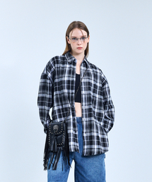 STANDARDERROR（スタンダードエラー）の「87-STAN087 クラシックレガシーオーバーサイズポケット長袖チェックシャツブラック（シャツ/ブラウス）」