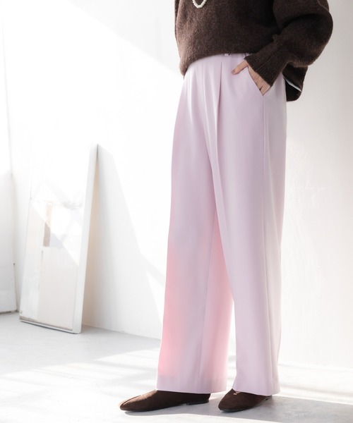 Elura(エルーラ)の「スリムウォームセミフレアパンツ<低身長サイズあり>/605971(その他パンツ・レディース・グレー系その他/ライトピンク/チャコールグレー/グレー/ネイビー/ライトグレー・MEDIUM/LARGE/FREE(S))」の6枚目の写真