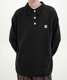 シグニチャーフレンチカラー スウェットシャツ_BLACK