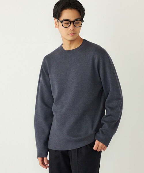 SHIPS Colors(シップス カラーズ)の「SHIPS Colors:〈吸湿発熱〉Solist(R) Heat ハーフ ミラノ ニット◇(ニット/セーター・メンズ・ダークグレー/グレー/ナチュラル/ブルー/チャコールグレー・X-LARGE/LARGE/MEDIUM)」の2枚目の写真