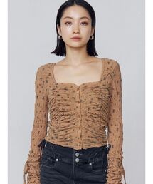 EMODA | フロントボタンギャザートップ(Tシャツ/カットソー)