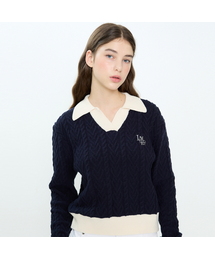 CH LOGO COLLAR KNIT(NAVY)