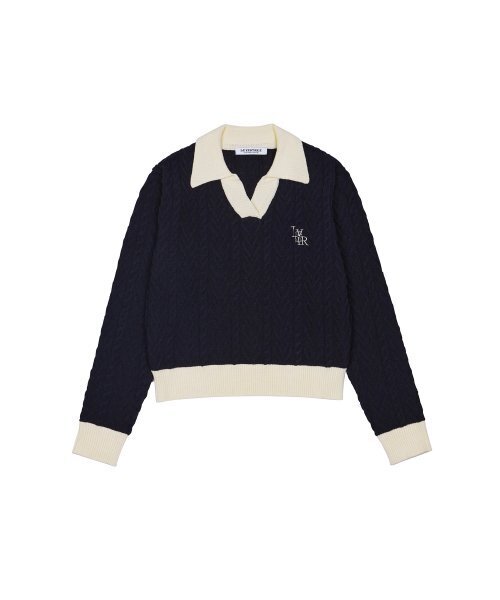 LUVISTRUE（ラヴイズトゥルー）の「CH LOGO COLLAR KNIT(NAVY)（ニット/セーター・レディース・その他・FREE）」の2枚目の写真