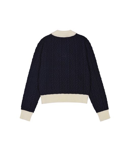 LUVISTRUE（ラヴイズトゥルー）の「CH LOGO COLLAR KNIT(NAVY)（ニット/セーター・レディース・その他・FREE）」の3枚目の写真