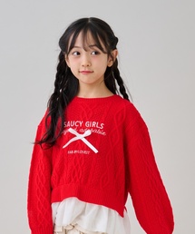 by LOVEiT | チュールつきケーブルニット(ニット/セーター)