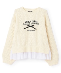 by LOVEiT | チュールつきケーブルニット(ニット/セーター)