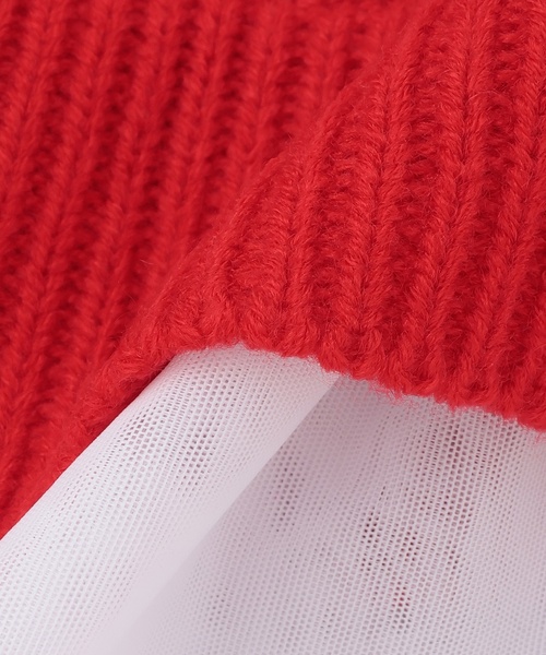 by LOVEiT（バイラビット）の「チュールつきケーブルニット（ニット/セーター・キッズ・ブルーグレー/オフホワイト/レッド・150cm/140cm/130cm/120cm/160cm）」の6枚目の写真