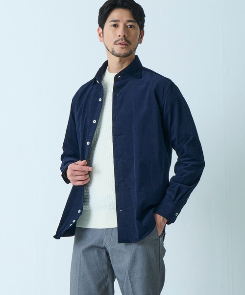 TETE HOMME（テットオム）の「【WEB限定】コーデュロイ ホリゾンタルカラーシャツ（シャツ/ブラウス・メンズ・ブルー/ブラック/アイボリー/ネイビー・MEDIUM/LARGE/X-LARGE）」の6枚目の写真