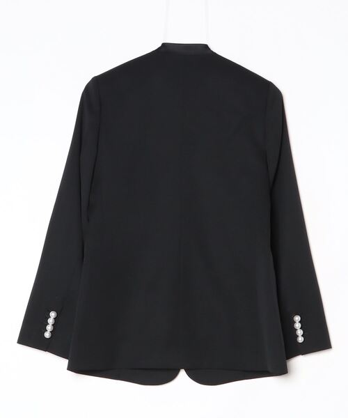 CINOH(チノ)の「BLACK FORMAL NO COLLAR JACKET(ノーカラージャケット・レディース・ブラック/ネイビー/ネイビー系・36/40/38)」の8枚目の写真