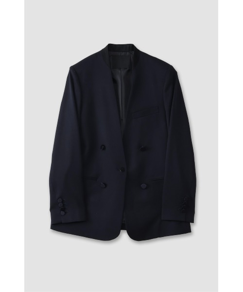 CINOH(チノ)の「BLACK FORMAL NO COLLAR JACKET(ノーカラージャケット・レディース・ブラック/ネイビー/ネイビー系・36/40/38)」の3枚目の写真