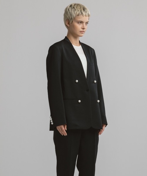 CINOH（チノ）の「BLACK FORMAL NO COLLAR JACKET（ノーカラー
