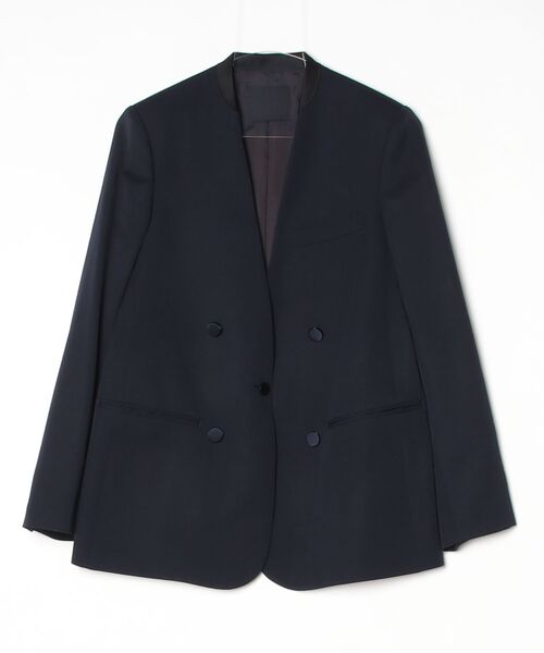 CINOH(チノ)の「BLACK FORMAL NO COLLAR JACKET(ノーカラージャケット・レディース・ブラック/ネイビー/ネイビー系・36/40/38)」の18枚目の写真