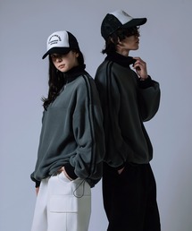 【Unisex】フリース ハーフジップ トラック プルオーバー