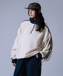 improves | 【Unisex】フリース ハーフジップ トラック プルオーバー(スウェット)