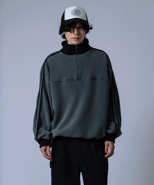 improves（インプローブス）の「【Unisex】フリース ハーフジップ トラック プルオーバー（スウェット・メンズ・アイボリー/ネイビー/チャコール・LARGE/MEDIUM）」の22枚目の写真