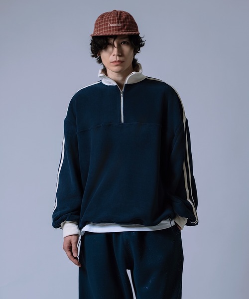 improves（インプローブス）の「【Unisex】フリース ハーフジップ トラック プルオーバー（スウェット・メンズ・アイボリー/ネイビー/チャコール・LARGE/MEDIUM）」の19枚目の写真