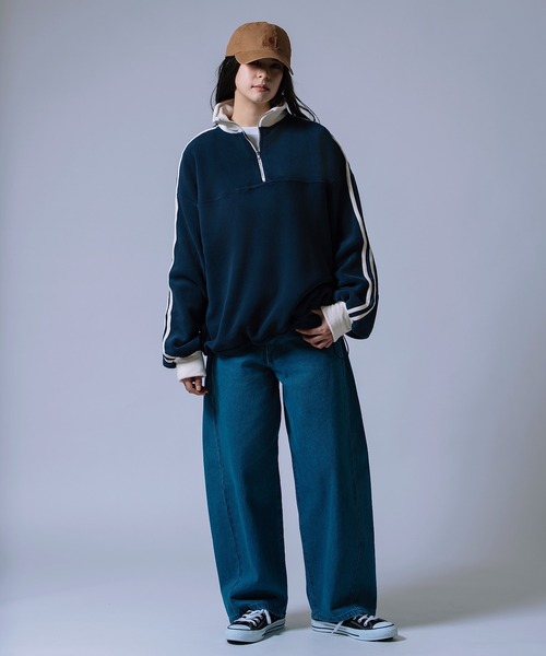 improves（インプローブス）の「【Unisex】フリース ハーフジップ トラック プルオーバー（スウェット・メンズ・アイボリー/ネイビー/チャコール・LARGE/MEDIUM）」の15枚目の写真