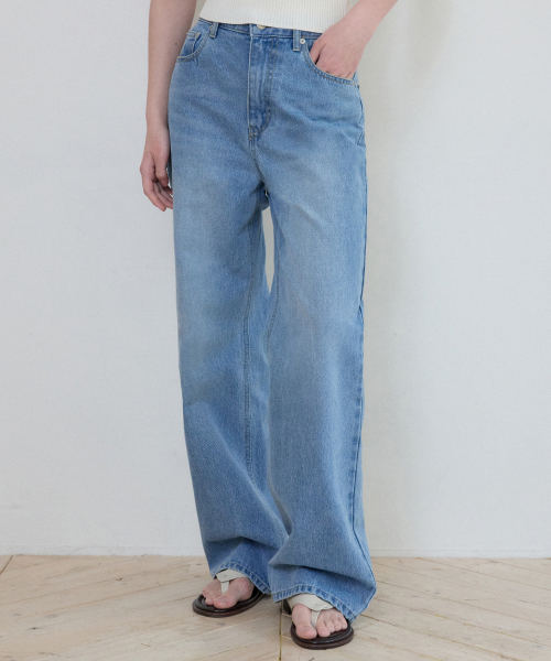 2/28限定価格大幅値下げ中⚡️W&LT デニムパンツ 濃紺美品 セール】W/クラシックウォッシュセミワイドデニム_ライトブルー(W25