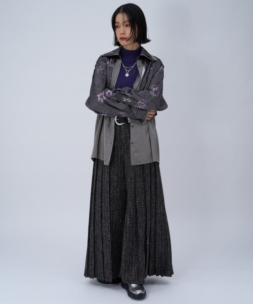 HARE（ハレ）の「エリレイヤードガラシャツ(HARE)（シャツ/ブラウス・レディース・グレー/ブルー・FREE）」の6枚目の写真