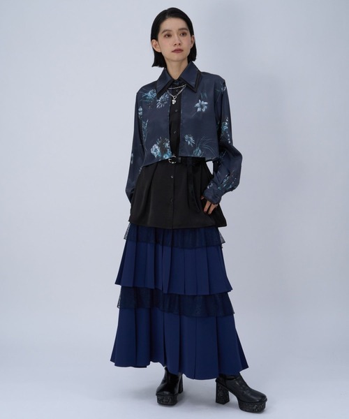 HARE（ハレ）の「エリレイヤードガラシャツ(HARE)（シャツ/ブラウス・レディース・グレー/ブルー・FREE）」の7枚目の写真