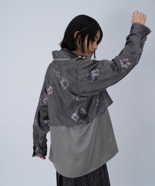 HARE（ハレ）の「エリレイヤードガラシャツ(HARE)（シャツ/ブラウス・レディース・グレー/ブルー・FREE）」の12枚目の写真