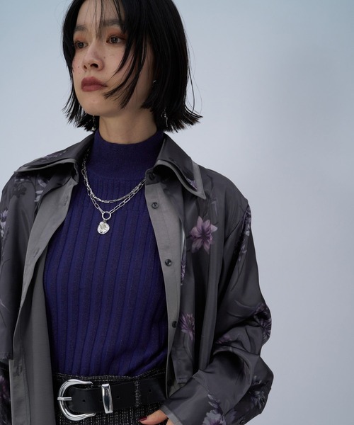 HARE（ハレ）の「エリレイヤードガラシャツ(HARE)（シャツ/ブラウス・レディース・グレー/ブルー・FREE）」の13枚目の写真