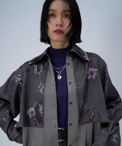 HARE（ハレ）の「エリレイヤードガラシャツ(HARE)（シャツ/ブラウス・レディース・グレー/ブルー・FREE）」の14枚目の写真