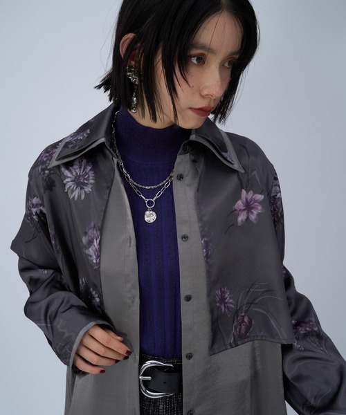 HARE（ハレ）の「エリレイヤードガラシャツ(HARE)（シャツ/ブラウス・レディース・グレー/ブルー・FREE）」の15枚目の写真