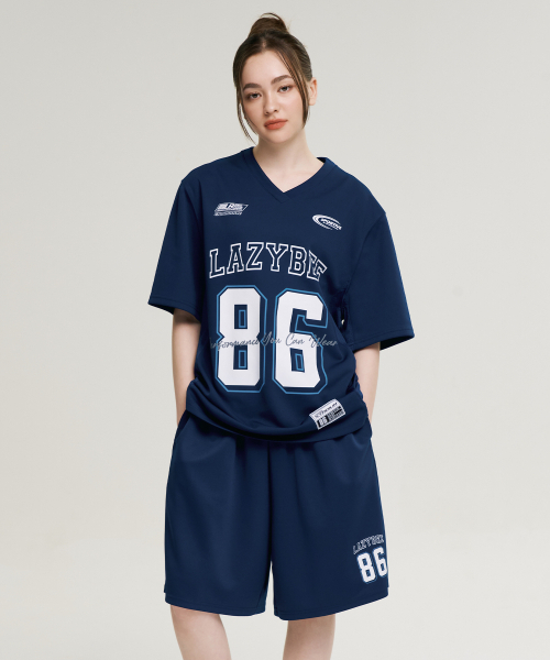 LAZYBEE(レイジービー)の「ジャイアントフィットジャージバミューダショートパンツWパンツネイビー(その他パンツ・レディース・その他・MEDIUM/LARGE/X-LARGE/XX-LARGE/SMALL)」の2枚目の写真