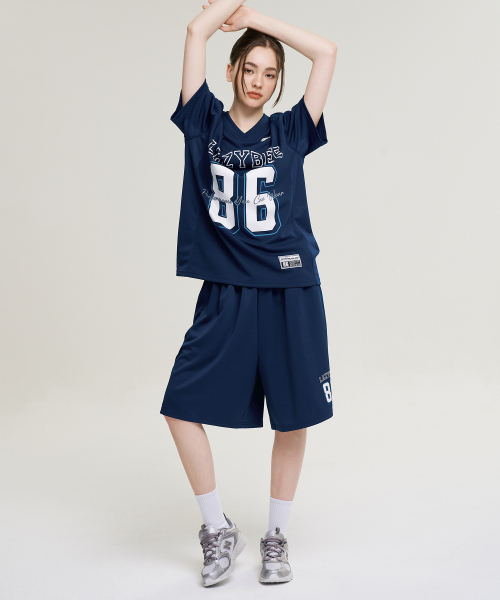 LAZYBEE(レイジービー)の「ジャイアントフィットジャージバミューダショートパンツWパンツネイビー(その他パンツ・レディース・その他・MEDIUM/LARGE/X-LARGE/XX-LARGE/SMALL)」の3枚目の写真