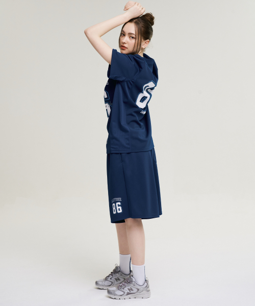LAZYBEE(レイジービー)の「ジャイアントフィットジャージバミューダショートパンツWパンツネイビー(その他パンツ・レディース・その他・MEDIUM/LARGE/X-LARGE/XX-LARGE/SMALL)」の4枚目の写真