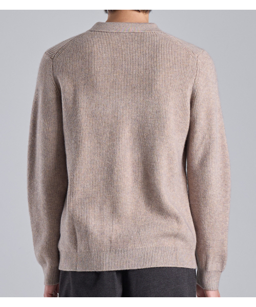 BUTTON SEOUL（ボタンソウル）の「ウールブレンドワンボタンカラーニット（ベージュ）（ポロシャツ・メンズ・その他・MEDIUM/LARGE/X-LARGE）」の5枚目の写真
