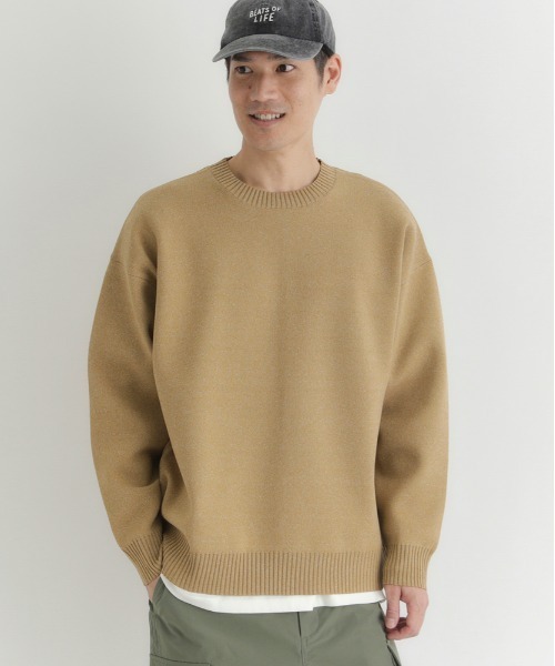 BACK NUMBER(バックナンバー)の「【BACK NUMBER】ウォッシャブルメランジクルーネックセーター (クールスタイル / 快適さ / 簡単お手入れ / 都会的デザイン)(ニット/セーター・メンズ・ブラウン/グリーン/ネイビー/ダークグレー/イエロー/グレー/ブルー/ブラック・S/M/L/XL)」の8枚目の写真