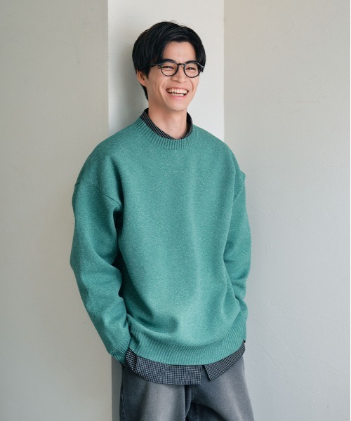 BACK NUMBER(バックナンバー)の「【BACK NUMBER】ウォッシャブルメランジクルーネックセーター (クールスタイル / 快適さ / 簡単お手入れ / 都会的デザイン)(ニット/セーター・メンズ・ブラウン/グリーン/ネイビー/ダークグレー/イエロー/グレー/ブルー/ブラック・S/M/L/XL)」の5枚目の写真