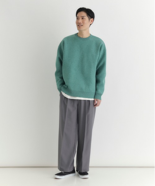 BACK NUMBER(バックナンバー)の「【BACK NUMBER】ウォッシャブルメランジクルーネックセーター (クールスタイル / 快適さ / 簡単お手入れ / 都会的デザイン)(ニット/セーター・メンズ・ブラウン/グリーン/ネイビー/ダークグレー/イエロー/グレー/ブルー/ブラック・S/M/L/XL)」の9枚目の写真