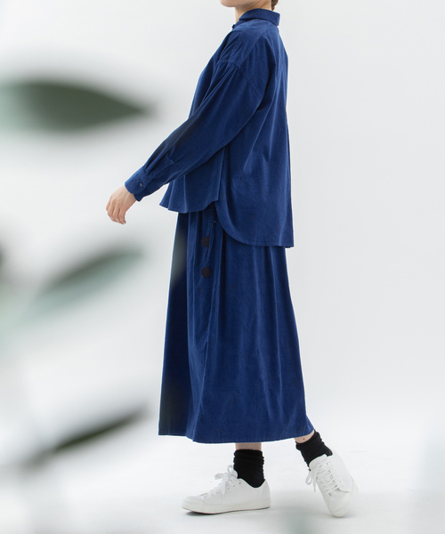 nop de nod(ノップドゥノッド)の「シャツコールユーカリタックキュロットスカート(その他パンツ・レディース・アイボリー/レッド/ダークブルー・M)」の13枚目の写真