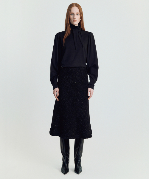 MAYVERU（メイバーユー）の「Soline tweed skirt _ Black（スカート・レディース・その他・SMALL/MEDIUM）」の2枚目の写真