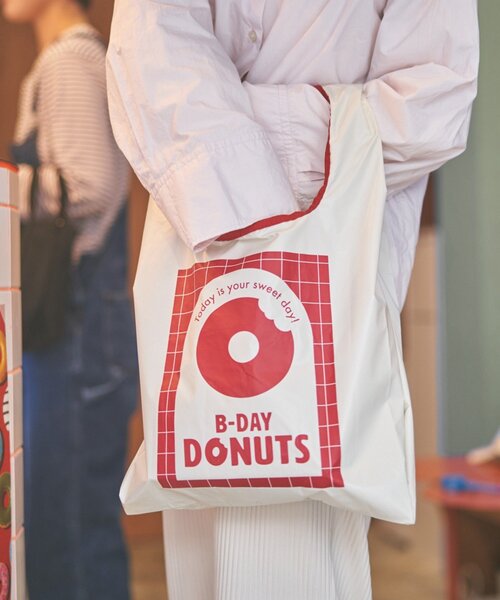 BIRTHDAY BAR（バースデイバー）の「≪BIRTHDAY BARオリジナル≫【B-DAY DONUTS】ドーナッツエコバック（トートバッグ・レディース・シルバー/ホワイト・0）」の20枚目の写真