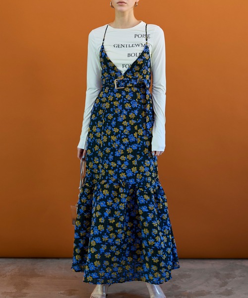 MAISON SPECIAL（メゾンスペシャル）の「Jacquard Camisole One-Piece/ジャガードキャミワンピース（ワンピース・レディース・ピンク/ブルー/ブラック・38/36）」の4枚目の写真